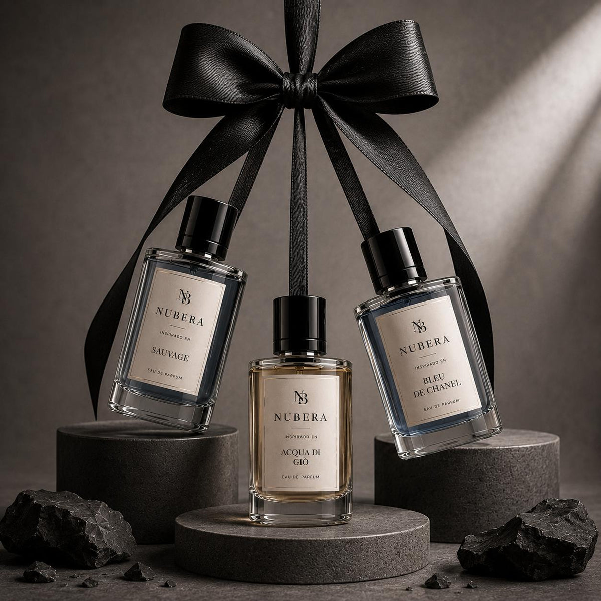 Trío Signature EDP 50ml – Inspirado en Sauvage, Acqua di Giò, Bleu de Chanel – Nubera Perfumes, perfumería vegana y cruelty-free