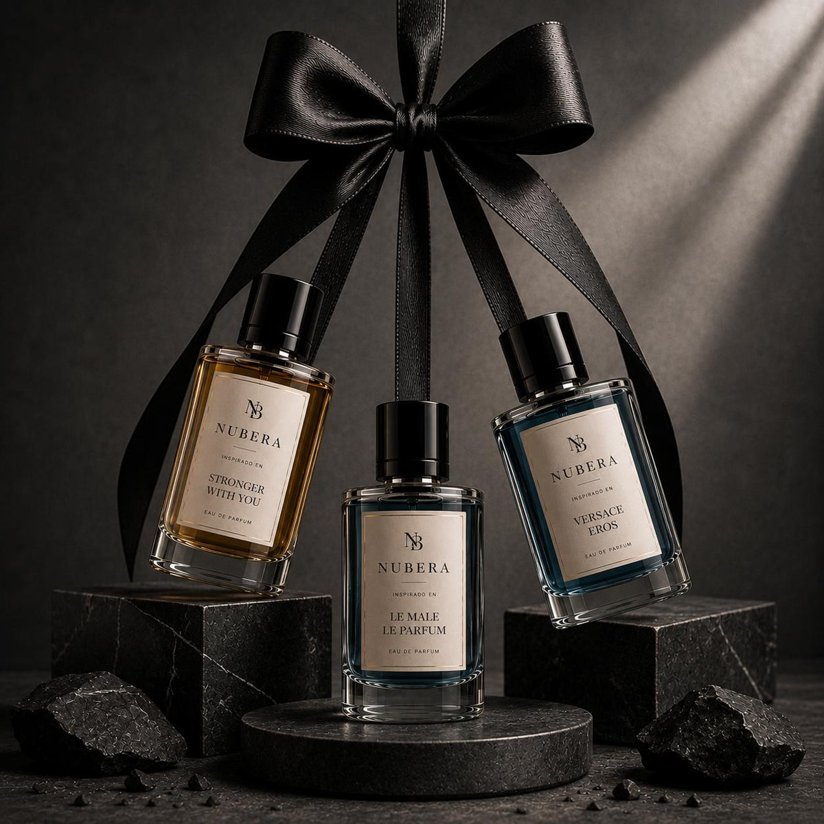 Trío Signature EDP 50ml – Inspirado en Stronger With You, Le Male Le Parfum, Versace Eros – Nubera Perfumes, perfumería vegana y cruelty-free