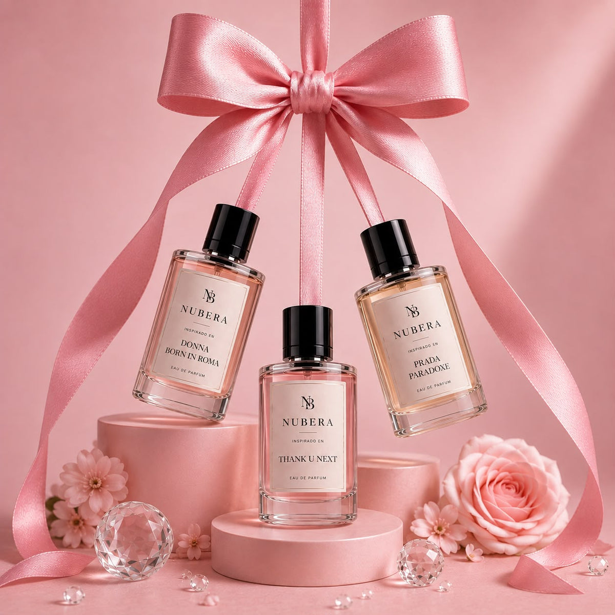 Trío Signature EDP 50ml – Inspirado en Donna Born In Roma, Thank U Next, Prada Paradoxe – Nubera Perfumes, perfumería vegana y cruelty-free